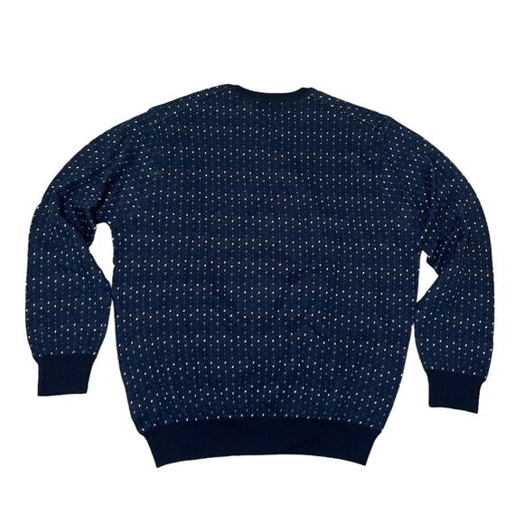 NEW Tricots St. Raphael Textured Knit Navy Blue Grandpa Sweater - Size Large - Picture 8 of 9